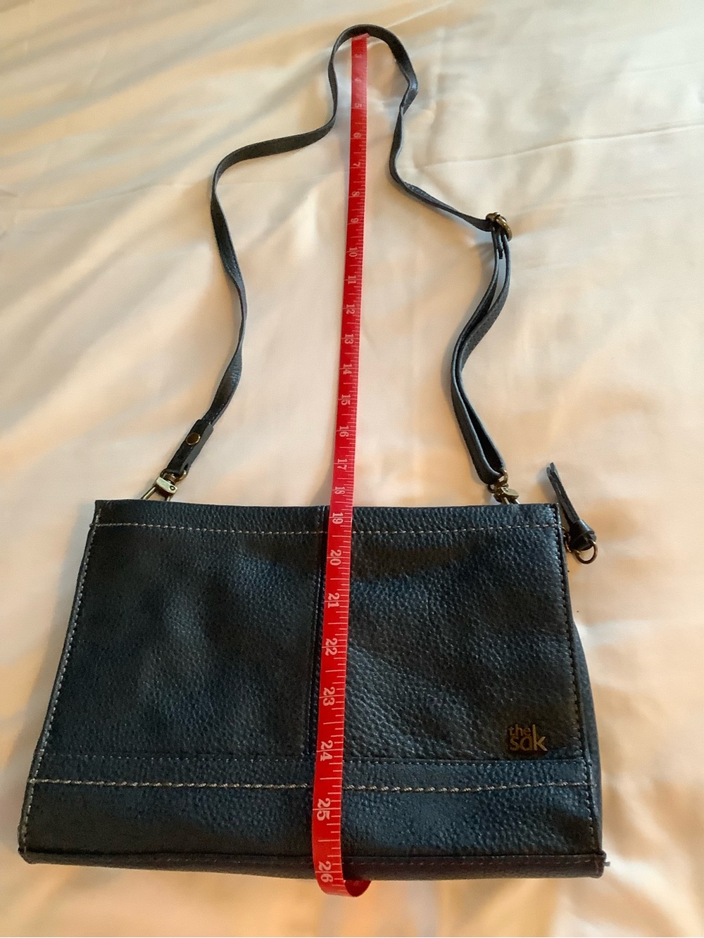 The Sak Blue Pebbled Leather Shoulder Crossbody - Picture 4 of 9